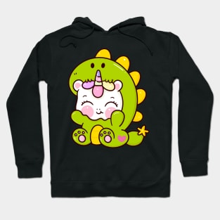 Cute Baby Unicorn In Dinosaur Costume Kids Hoodie